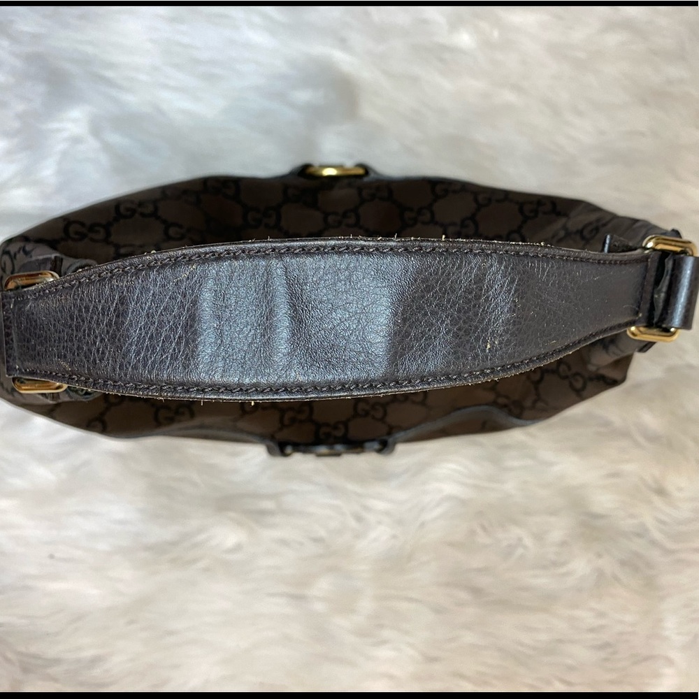 Gucci Brown/Black Horsebit XL, Hobo Style Purse - Picture 3 of 8